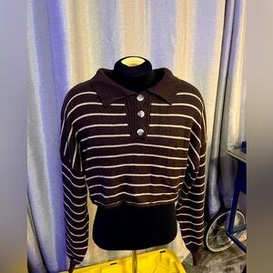 French Saturday Sweater - Brown/combo Fashion Nova